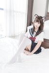[Cosplay] Mizhi Mao Qiu 蜜汁猫裘 - Cat Ear JK 猫耳JK