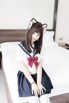 [Cosplay] Mizhi Mao Qiu 蜜汁猫裘 - Cat Ear JK 猫耳JK