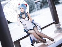 [Cosplay] Komaki Xiaojuan 大大卷卷小卷 - Genshin Impact Ganyu Qipao 原神甘雨 旗袍