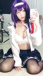 [Cosplay] Niyeye 白烨烨 - Senior Selfie 学姐校服自拍