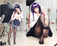 [Cosplay] Niyeye 白烨烨 - Senior Selfie 学姐校服自拍