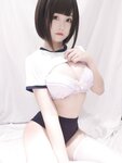 [Cosplay] Mizhi Mao Qiu 蜜汁猫裘 - White Gym Uniform 白色体操服