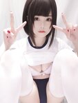 [Cosplay] Mizhi Mao Qiu 蜜汁猫裘 - White Gym Uniform 白色体操服