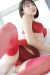 Eunji Pyo in red lingerie