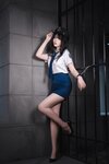 [Cosplay] 轩萧学姐 女警官 黑丝+肉丝 [170P-2.37GB]