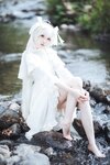 [Cosplay] Gua Xi Jiang 瓜希酱 - rabbit ears white dress 穹妹兔耳白裙