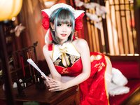 [Cosplay] 焖焖碳 柴郡旗袍 [29P-508MB]