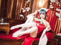 [Cosplay] 焖焖碳 柴郡旗袍 [29P-508MB]