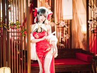 [Cosplay] 焖焖碳 柴郡旗袍 [29P-508MB]