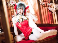 [Cosplay] 焖焖碳 柴郡旗袍 [29P-508MB]