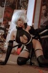 [Cosplay] Nyako喵子 2b同人旗袍 [43P-196MB]