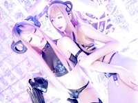 [Cosplay] 源纱希喵喵喵&镜子 魅魔双人 [28P-399MB]