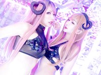 [Cosplay] 源纱希喵喵喵&镜子 魅魔双人 [28P-399MB]