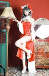 [Cosplay] 51酱 碧蓝航线 柴郡 新春旗袍 [12P-54MB]