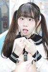[Cosplay] 可可小白兔 電車上の女高中生