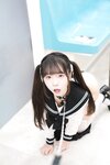 [Cosplay] 可可小白兔 電車上の女高中生