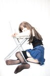 [Cosplay] 神沢永莉 黑色毛衣吊带+牛仔裙吊带黑丝 [22P-162MB]