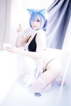 [Cosplay] 末夜787 蕾姆女仆泳装 [47P-407.15MB]