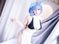 [Cosplay] 末夜787 蕾姆女仆泳装 [47P-407.15MB]