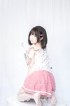 [Cosplay] 神沢永莉 粉色格子裙 [19P-162MB]