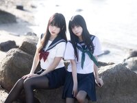 [Cosplay] 三無人型 &不呆猫 水手服百合黑丝 [51P1V-1.02GB]