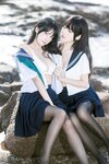 [Cosplay] 三無人型 &不呆猫 水手服百合黑丝 [51P1V-1.02GB]