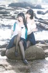 [Cosplay] 三無人型 &不呆猫 水手服百合黑丝 [51P1V-1.02GB]
