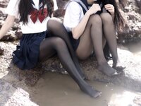 [Cosplay] 三無人型 &不呆猫 水手服百合黑丝 [51P1V-1.02GB]