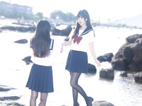 [Cosplay] 三無人型 &不呆猫 水手服百合黑丝 [51P1V-1.02GB]