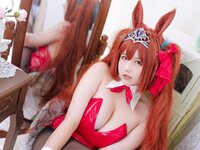 [Cosplay] 阿半今天很开心 赛马娘 大和赤骥兔女郎 [35P-492MB]