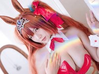 [Cosplay] 阿半今天很开心 赛马娘 大和赤骥兔女郎 [35P-492MB]