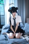 [Cosplay] 清水凪 蔚蓝档案 龙华妃咲 JK [52P-526MB]