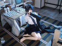 [Cosplay] 清水凪 蔚蓝档案 龙华妃咲 JK [52P-526MB]