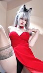 [Cosplay] 小仓千代w 2024.12 Patreon 兽耳红丝绒旗袍 [44P-88MB]