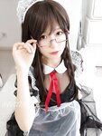 [Fantia] 迷之呆梨 自撮り写真 2022.01 半透明黑丝 吊带女仆装 [48P4V-403MB]