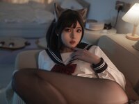 [Cosplay] Natsuko夏夏子 JK大尾巴猫[50P-430MB]