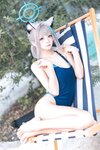 [Cosplay] 九柒喵 蔚蓝档案 砂狼白子泳装 [34P-453MB]