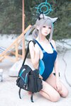 [Cosplay] 九柒喵 蔚蓝档案 砂狼白子泳装 [34P-453MB]