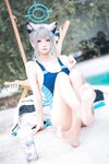 [Cosplay] 九柒喵 蔚蓝档案 砂狼白子泳装 [34P-453MB]