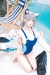[Cosplay] 九柒喵 蔚蓝档案 砂狼白子泳装 [34P-453MB]