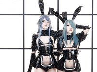[Cosplay] Candy Ball Latex Bunny Twins [57P10V-713MB]