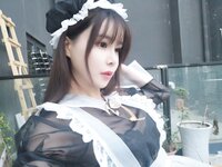 [Cosplay] 亚马逊鲶鱼 黑色透明女仆 [33P-432MB]
