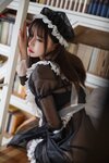 [Cosplay] 亚马逊鲶鱼 黑色透明女仆 [33P-432MB]