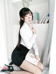 [Cosplay] 不呆猫 黑丝包臀OL [24P5V-908MB]