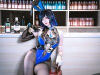 [Cosplay] Natsuko夏夏子 原神 夜兰兔女郎 [74P1V-157MB]