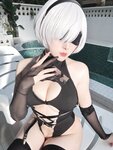 [Cosplay] Natsuko夏夏子 NIKKE×NieR 2B水着 [83P-706MB]