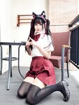 [Cosplay] 不呆猫 温泉双马尾JK [22P1V-713MB]