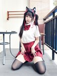 [Cosplay] 不呆猫 温泉双马尾JK [22P1V-713MB]