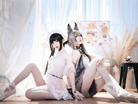 [COSPLAY] 面饼仙儿 半半子 Arknights 黑x森蚺
