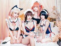 沖田凜花Rinka & 紫玥桃-Sakuramomo & 牛牛Niu & 小律 Ritsu - Maid swimsuit style (Rent-A-Girlfriend) [7P-3.42MB]